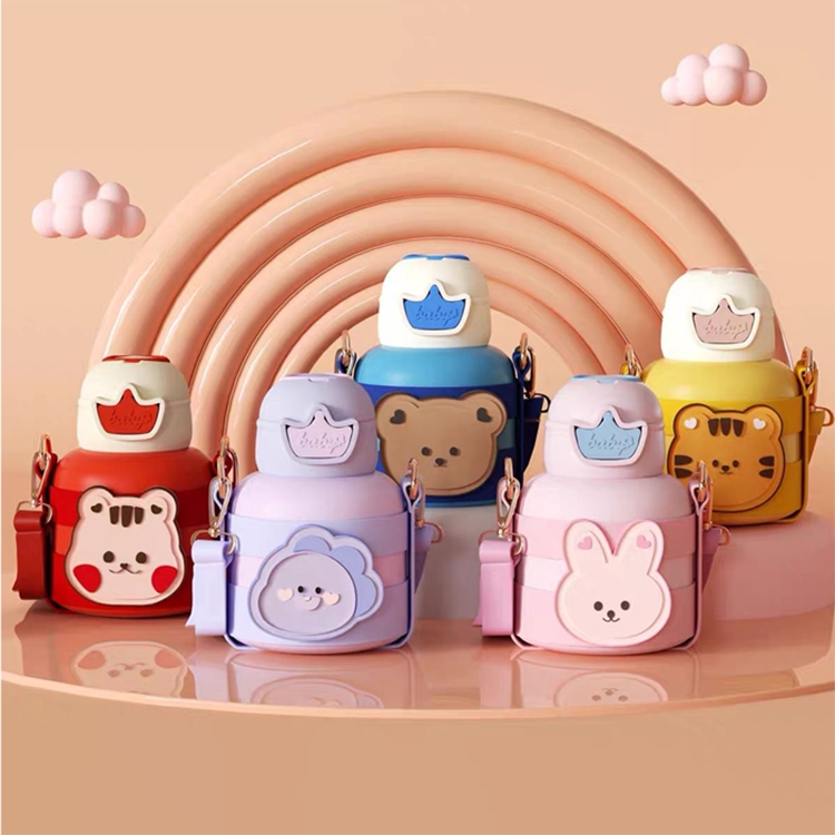 400ML皇冠胖墩儿童保温杯316不锈钢卡通可爱水杯