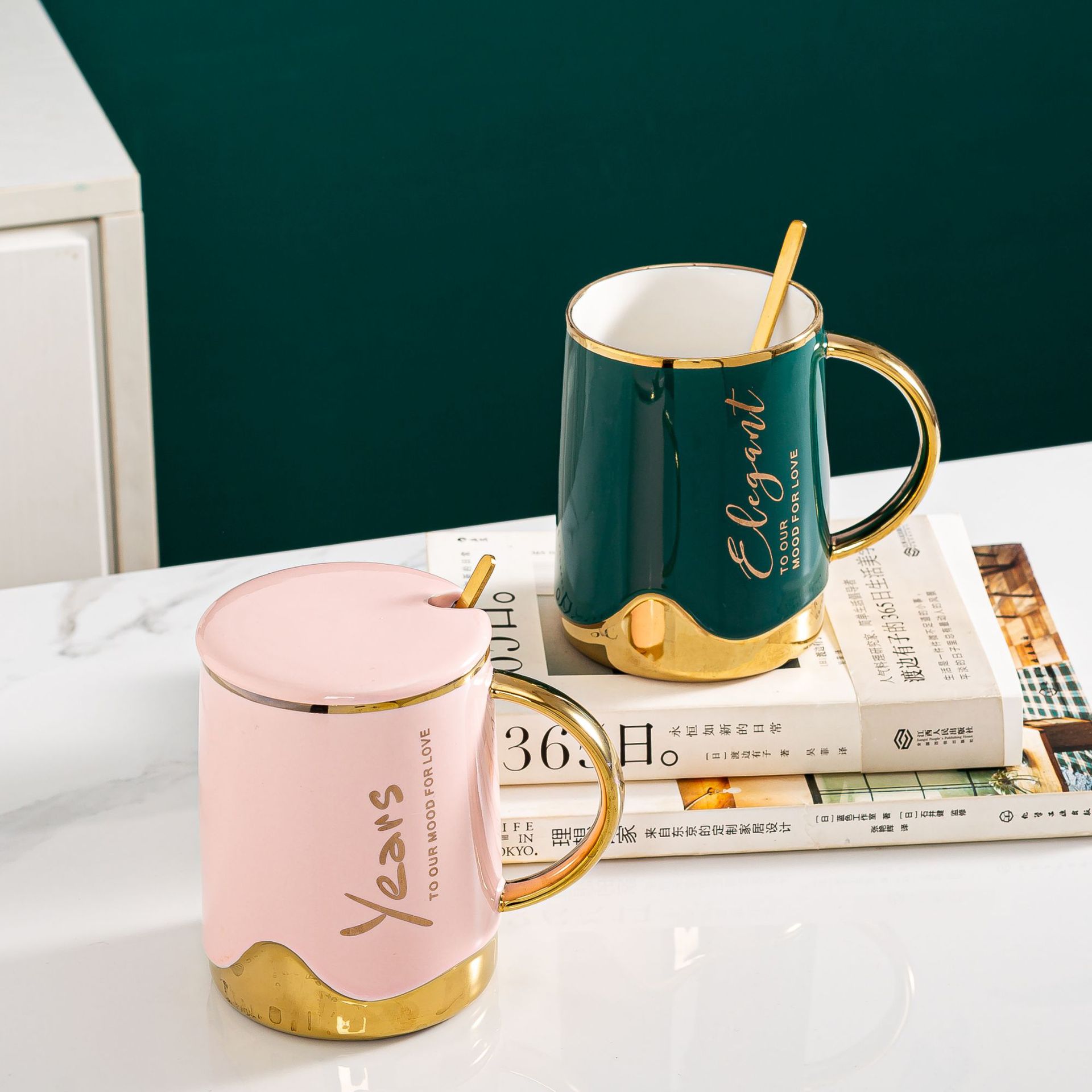 in创意陶瓷杯马克杯 家用办公两用情侣生日礼品杯可加印logo